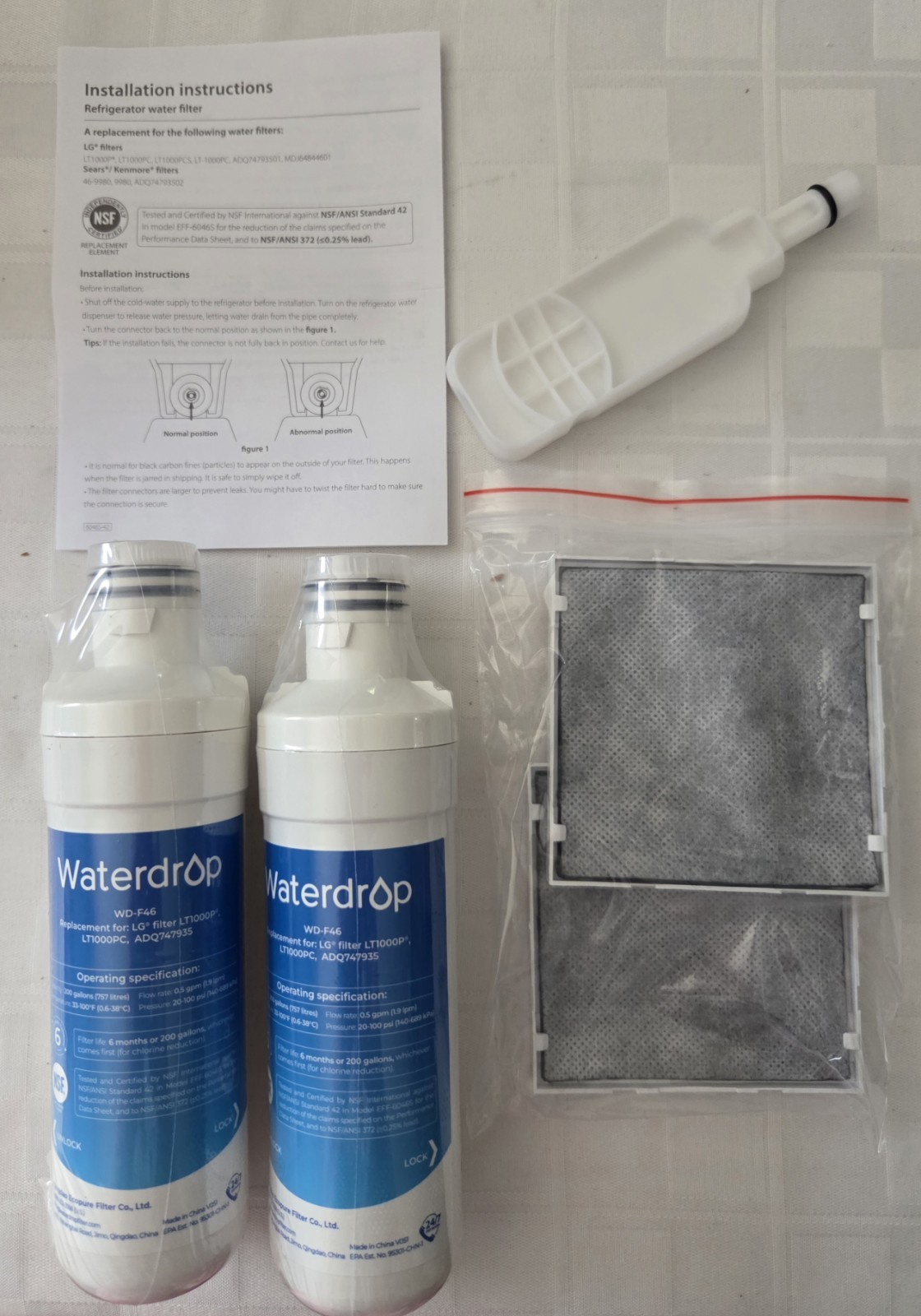 Waterdrop Water Filter 2-Pack WD-F46 Lot Of (2) New Sealed