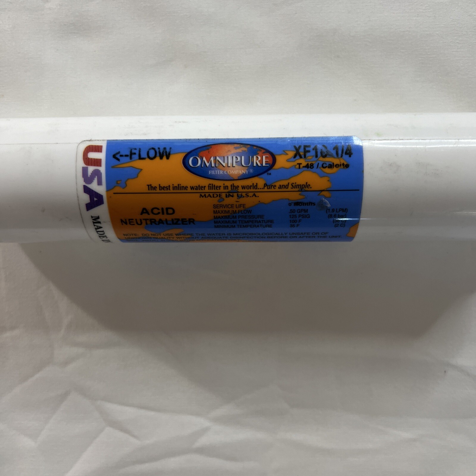 Omnipure XF10 All Calcite Acid Neutralizer 10’’ Inline Water Filter 3/8 T-48