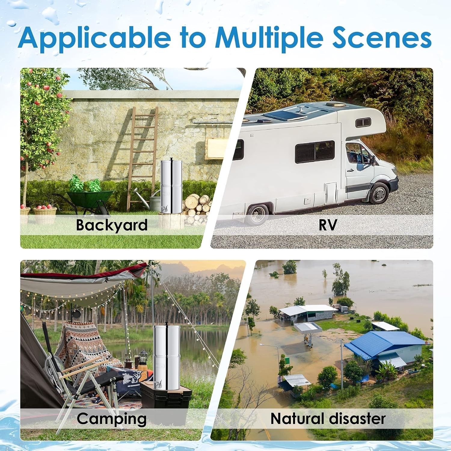 Waterdrop Gravity-fed Water Filter System,Reduces Lead and up to 99% of Chlorine