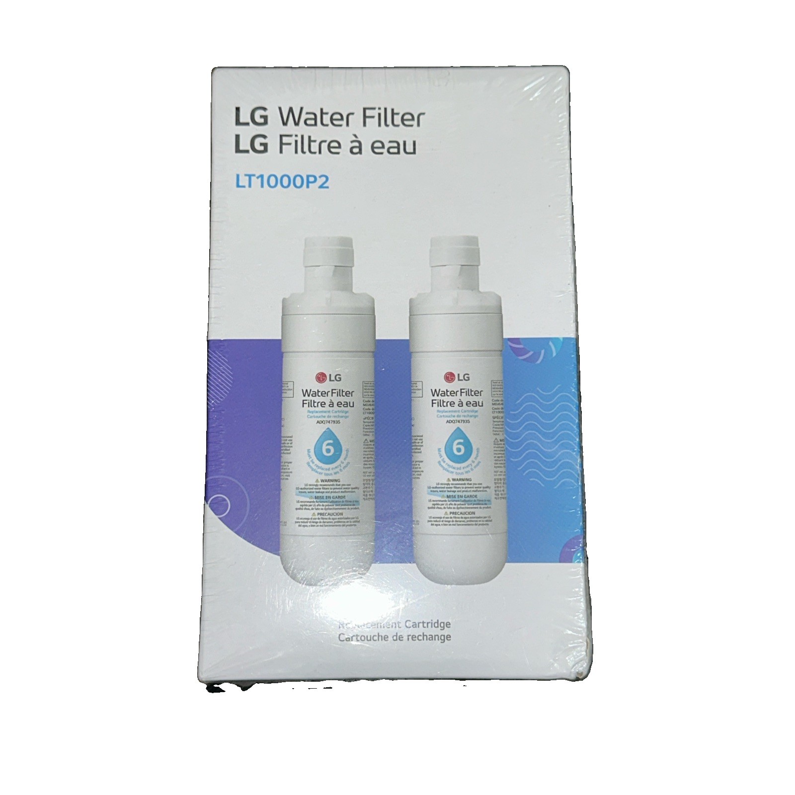 LG LT1000P2 6-Month / 200 Gallon Refrigerator Replacement Water Filter (2 PACK)