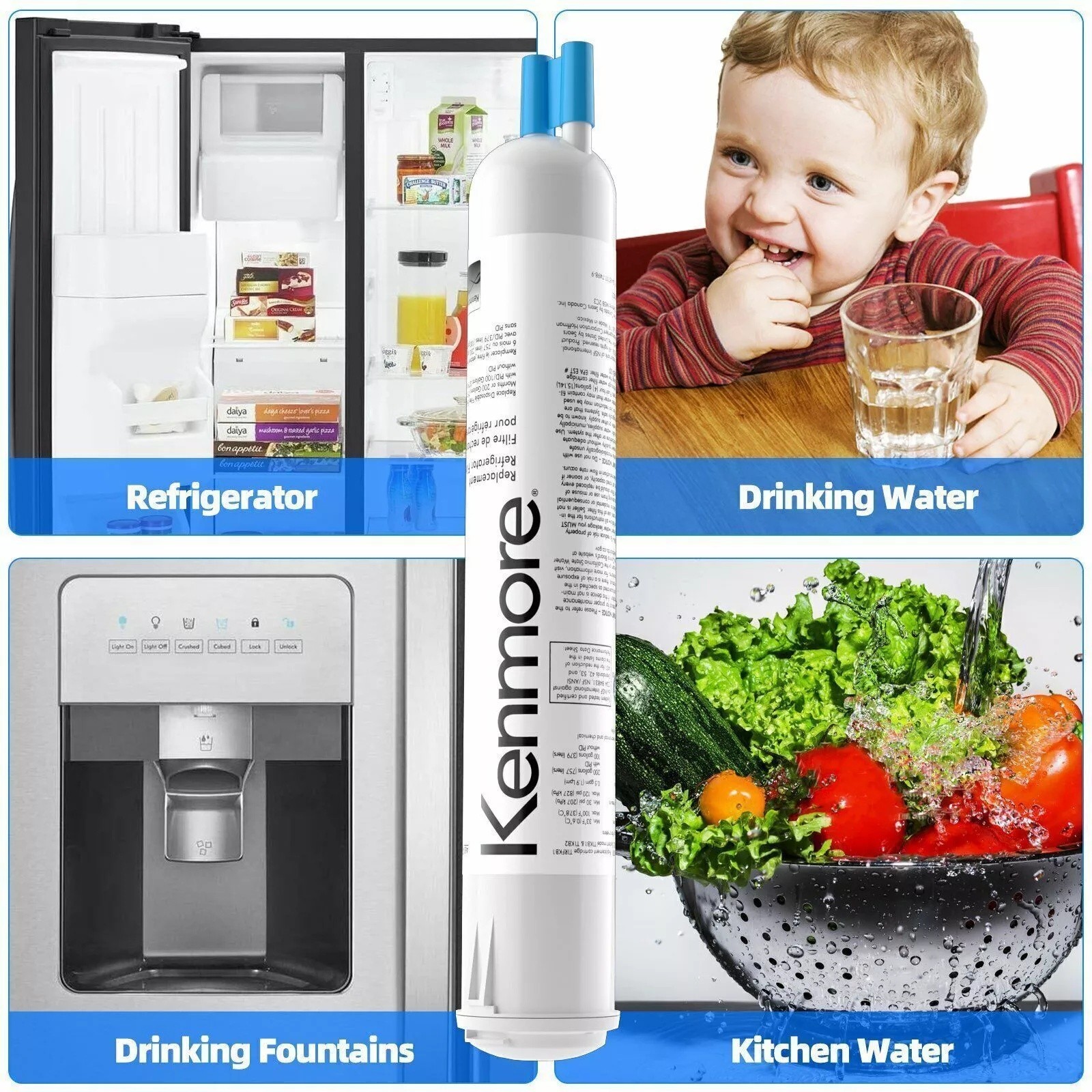 2 Pcs Kenmore 9083 469083 9020 Replacement Refrigerator Cartridge Water Filter-