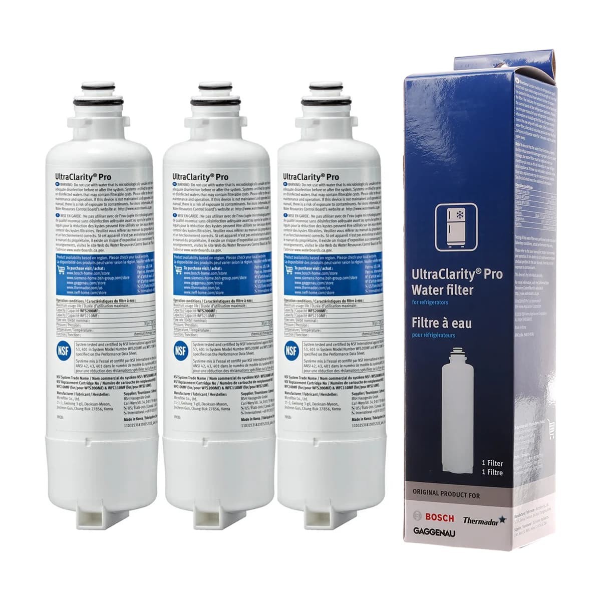 3 Refrigerator Water Filter Bosch Ultra Clarity Pro BORPLFTR50 11025825 11032531