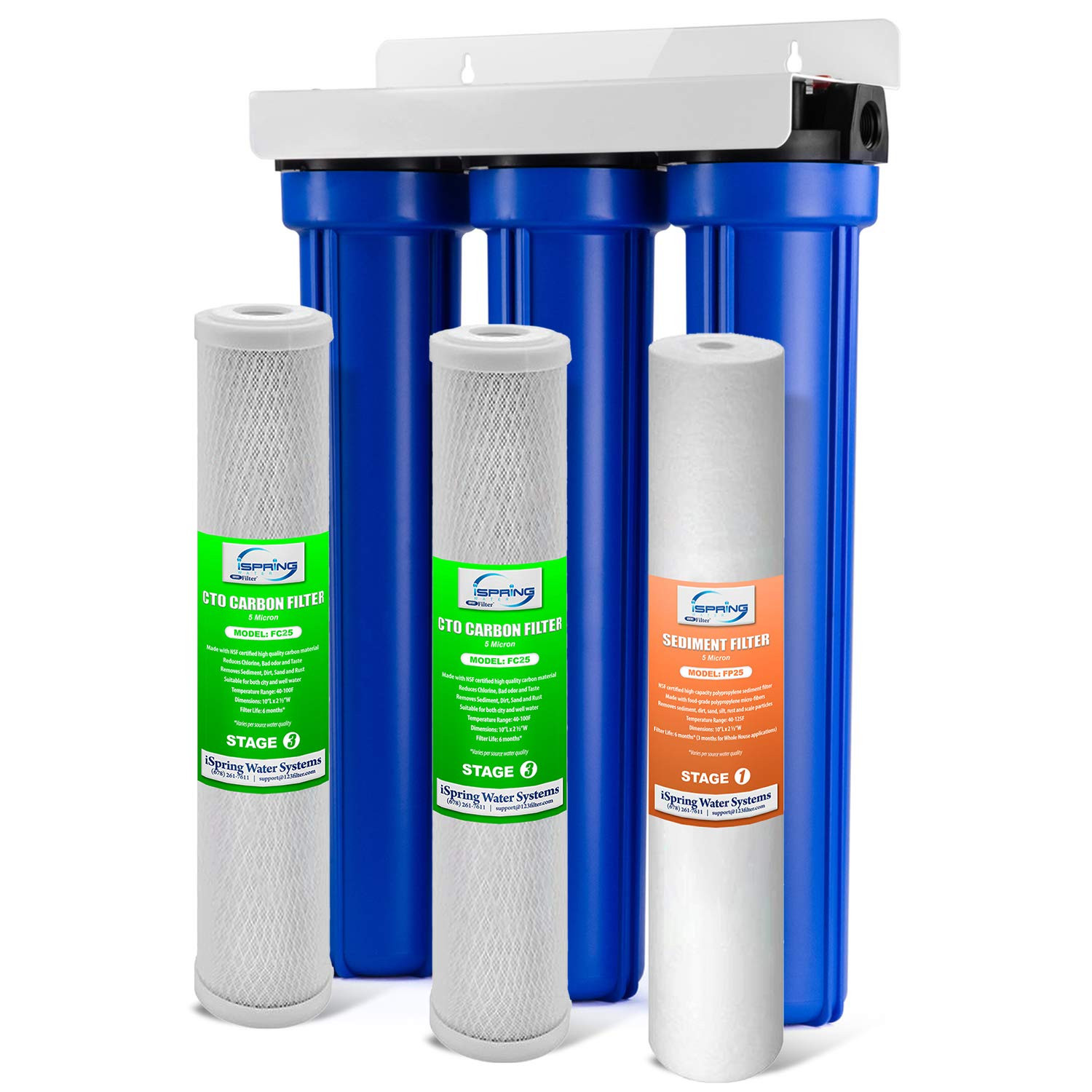 3-Stage Whole House Water Filter System – Reduces 99% Chlorine & Odors