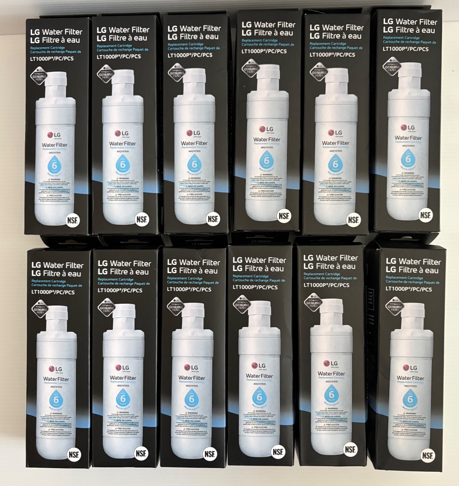 LOT OF * 12 * GENUINE LG WATER FRIDGE FILTERS LT1000P/PC/PCS BRAND NEW SEALED