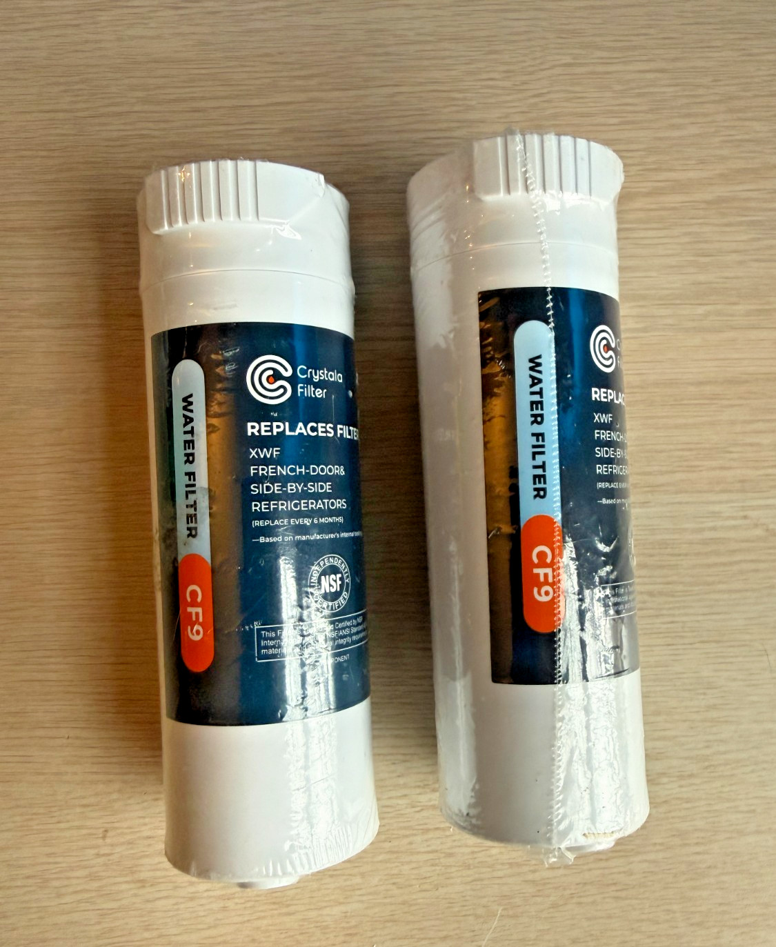 (2 PK) Crystala CF9 Refrigerator Water Filter for XWF French Door/side By Side