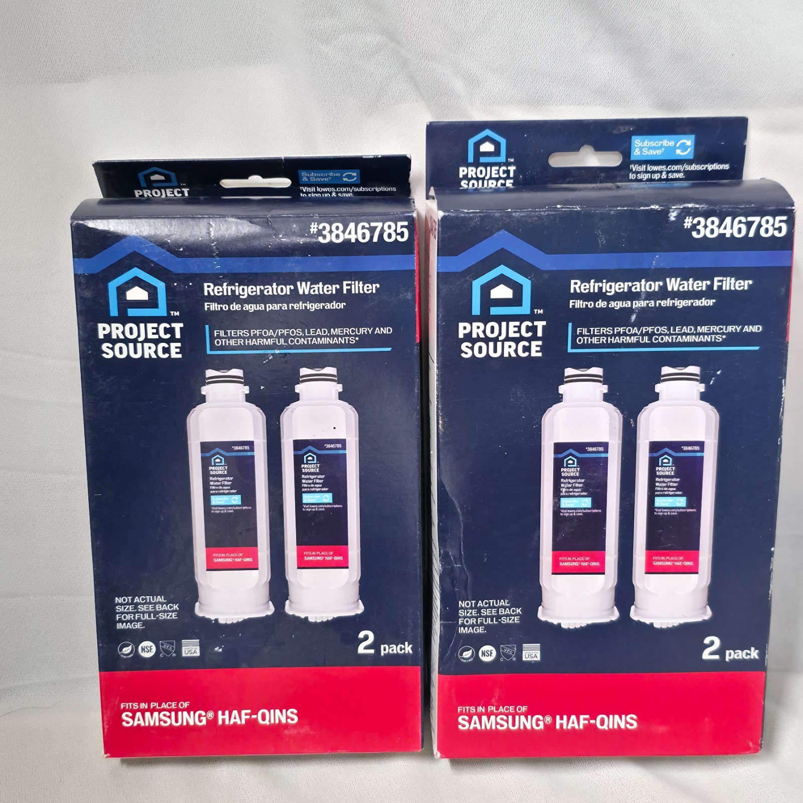 2-2 Packs Refrigerator Water Filters 3846785 Project Source NIB