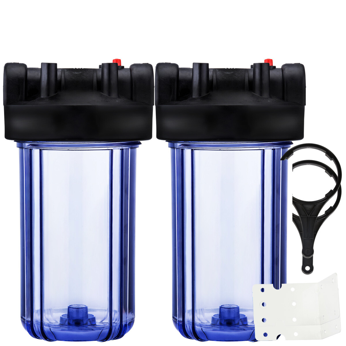 Geekpure Whole House 4.5″ x 10″ Big Clear Water Filter Housing 1″NPT Pack 2