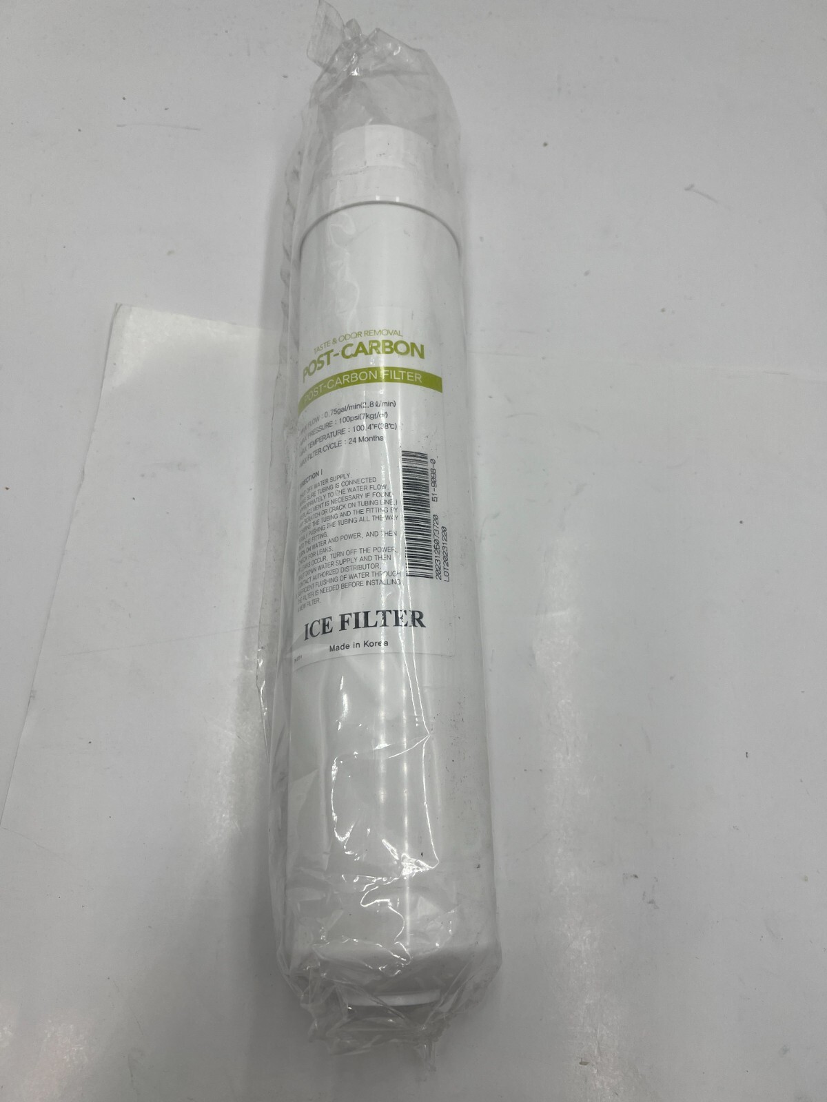 QTY 3 Taste And Odor Removal Post-Carbon Ice Filter .75 Gal/Min 100psi 51-9098-0