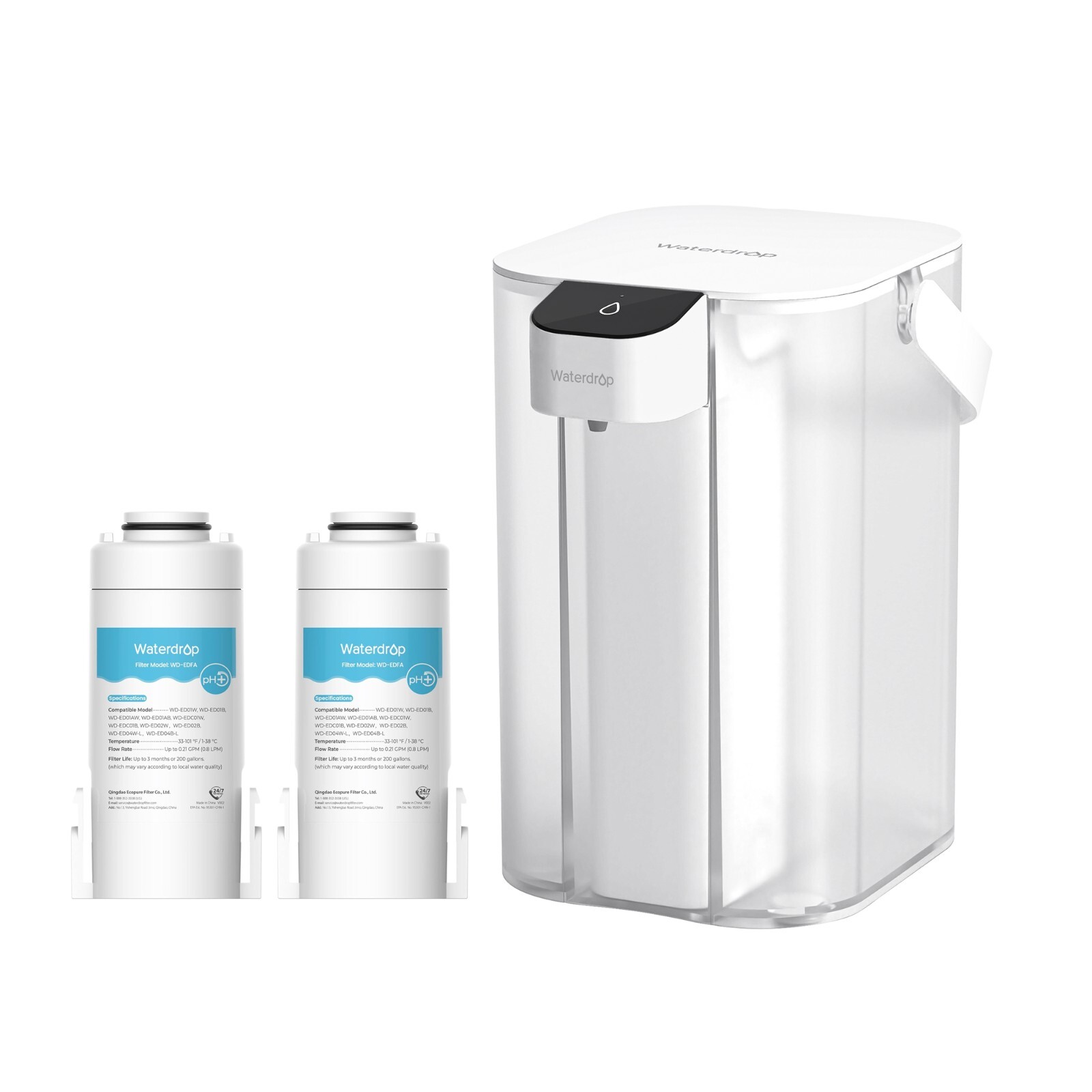 Waterdrop Alkaline Electric Water Filter Pitcher, Dispenser, NSF/ANSI 42
