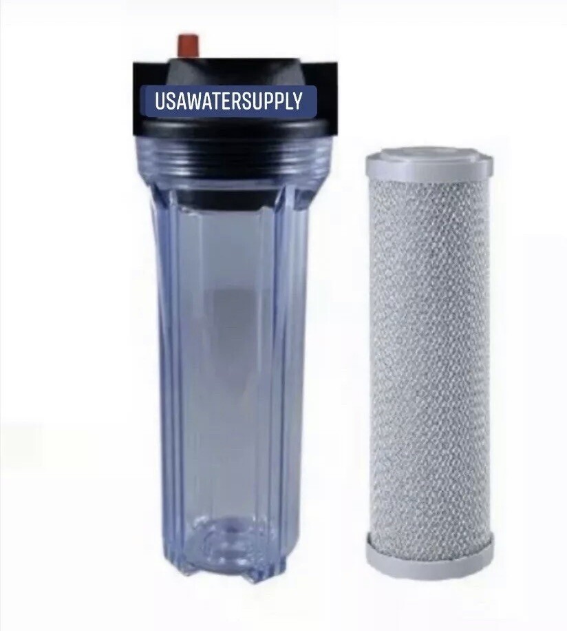 One Stage 10” Whole House Water CLEAR Filter Housing CTO Carbon- RVS WELL BOILER