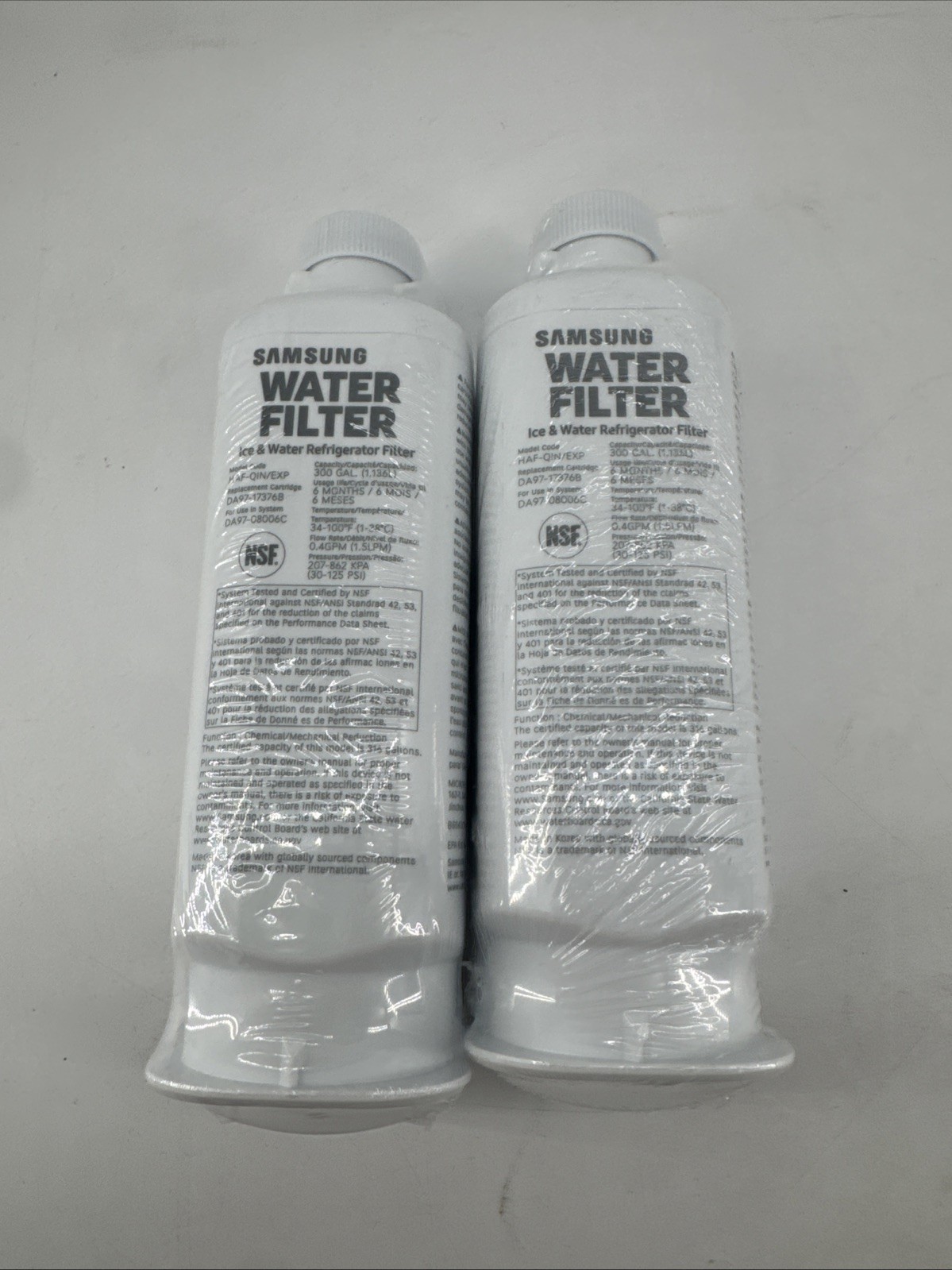 Samsung HAF-QIN/EXP 2 Pack Refrigerator Water Filter No Box But Brand New! (A554