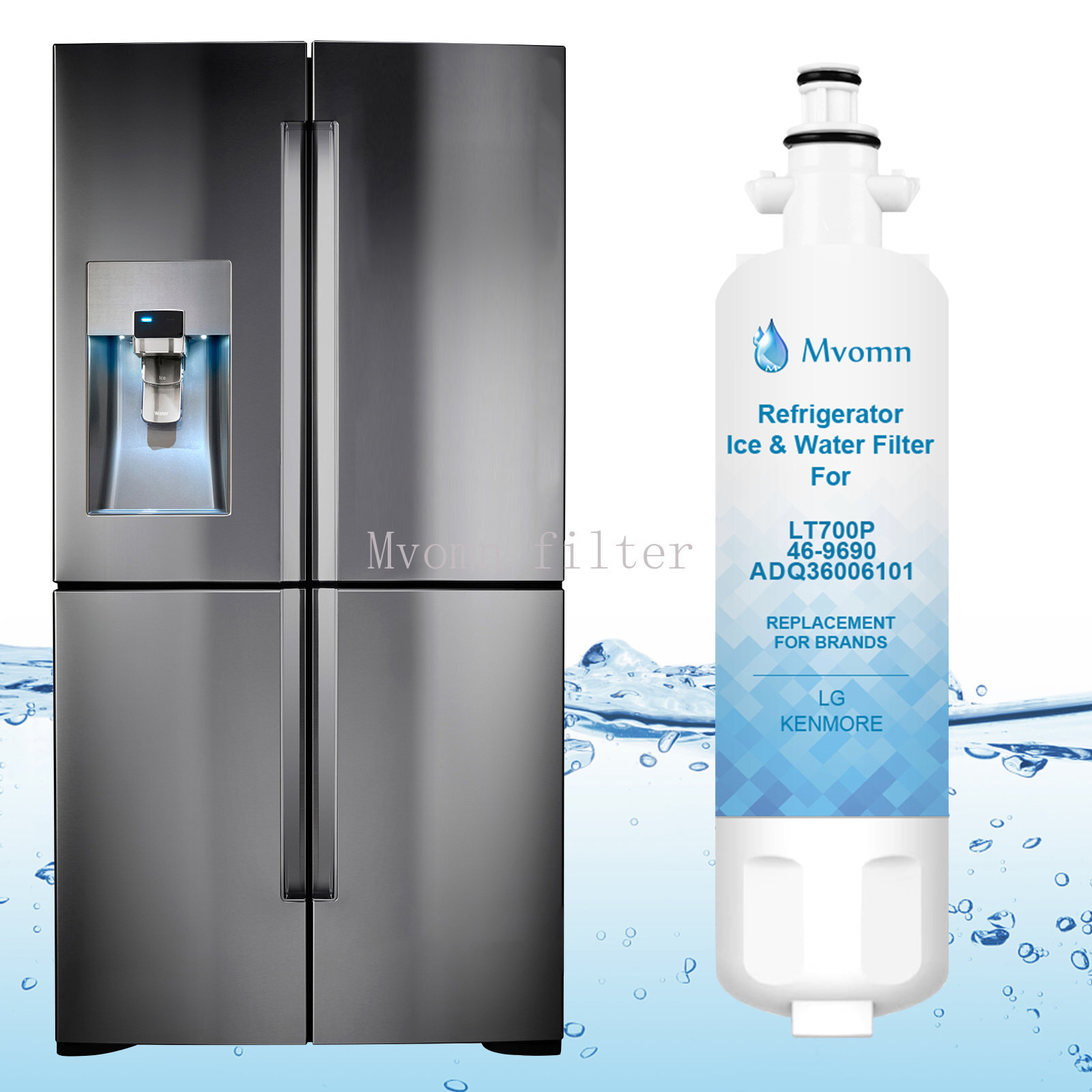 2 Pack 9690 Kenmore 469690 Replacement Refrigerator Water Filter By MVOMN USA