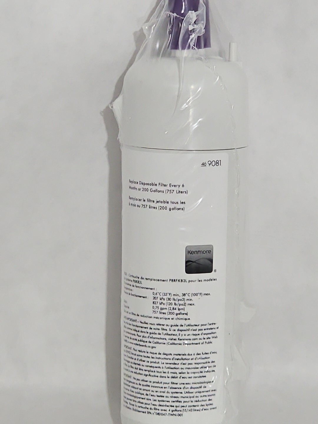 1 Kenmore 9081 469081 46-9930 Refrigerator Fresh Ice Water Filter