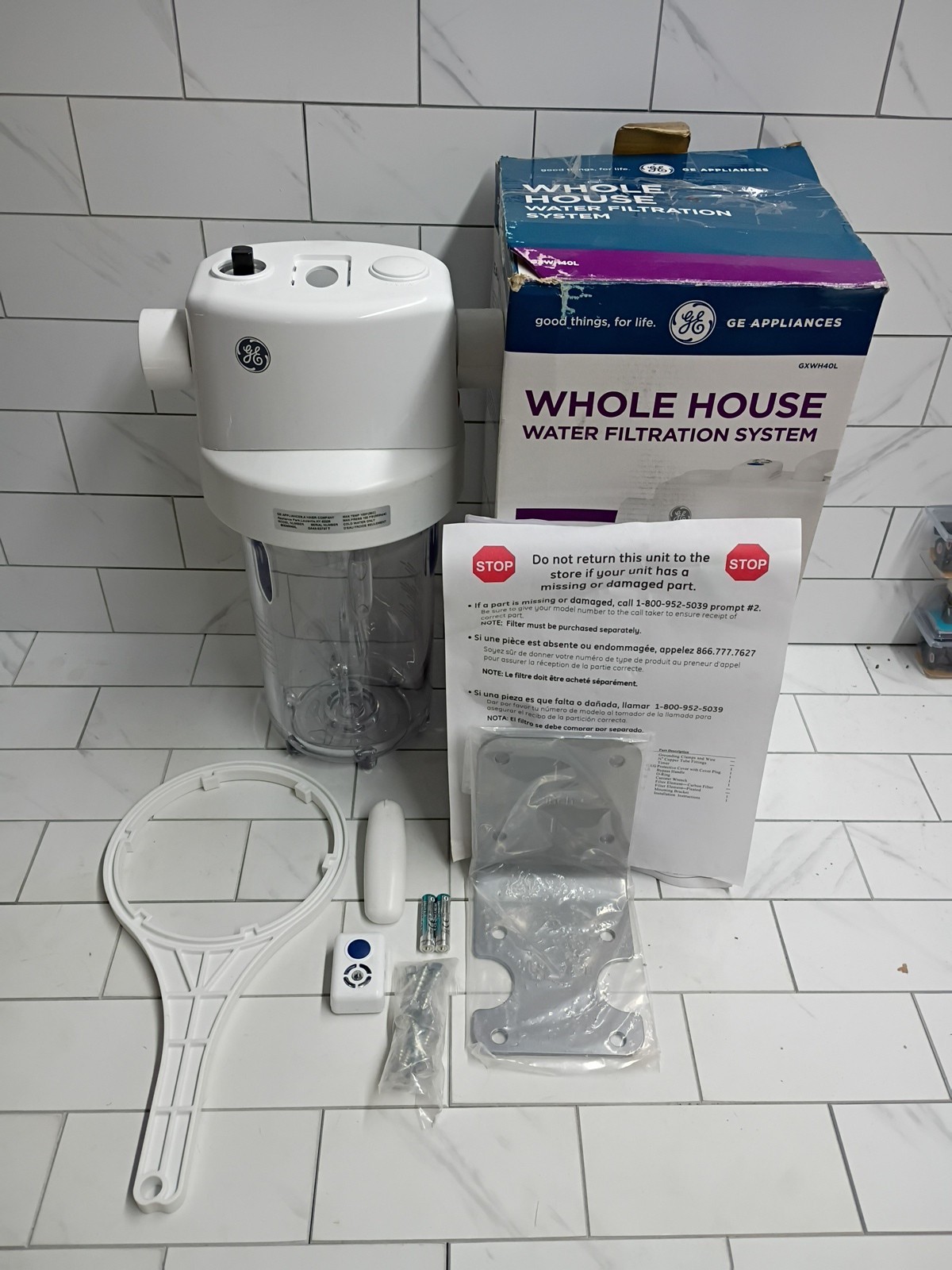 GE Whole House GXWH40L Water Filtration System New Open Box 084691144779