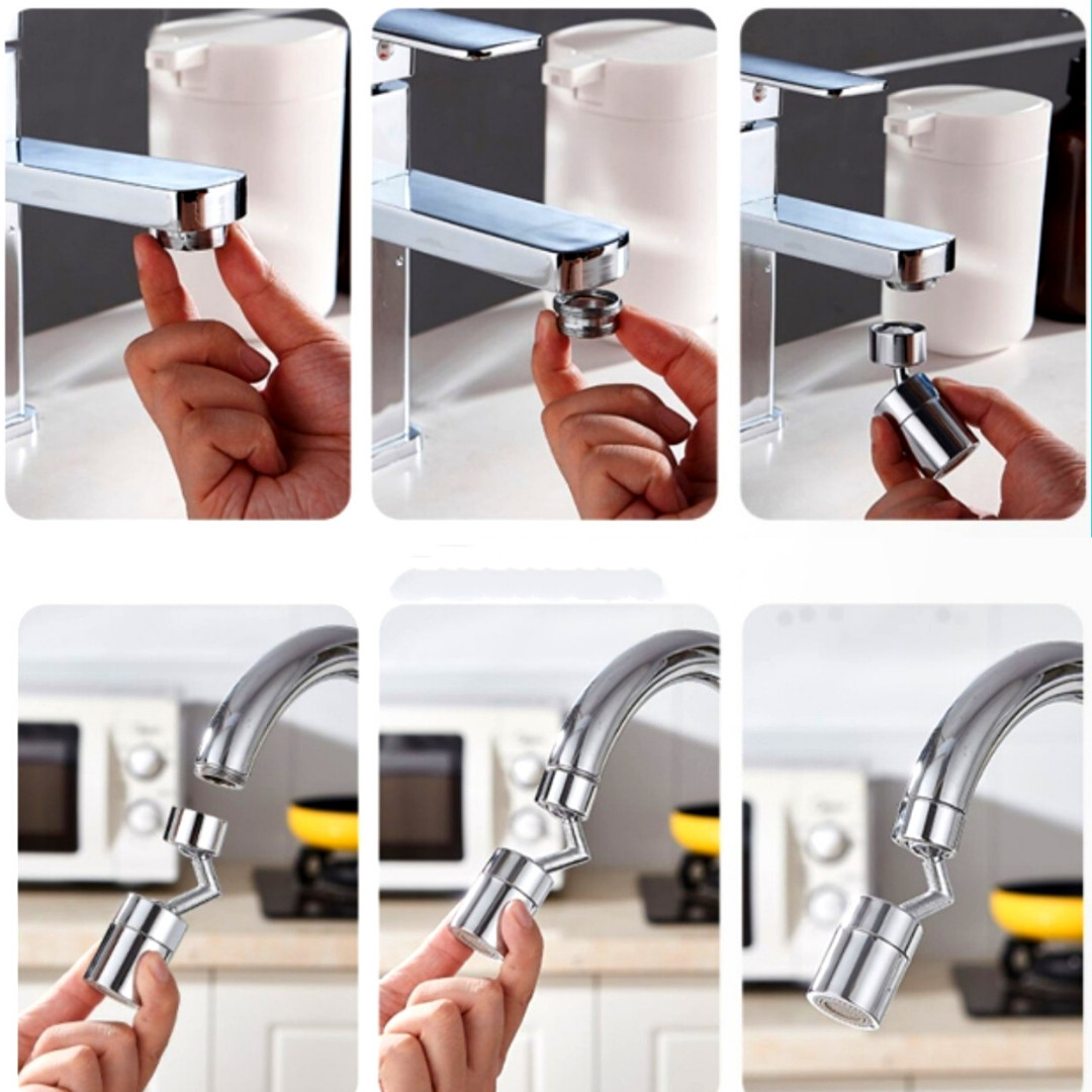 2 X 720º Splash Proof Shower Faucet Flexible Kitchen and Bathroom Nozzle Filter
