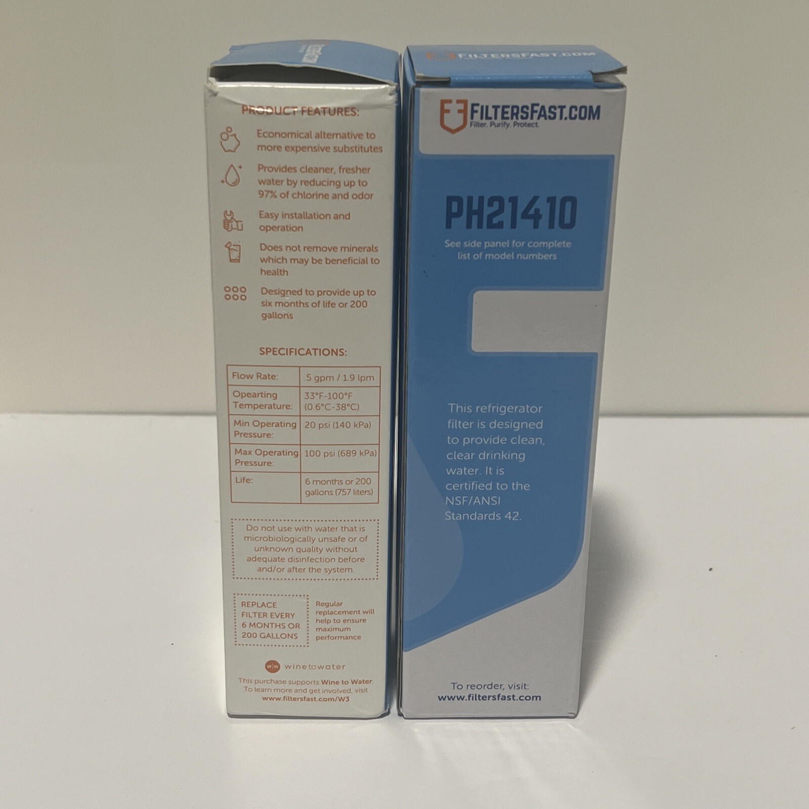 Lot Of 2 – FiltersFast Replacement Refrigerator Water Filter PH21410 New