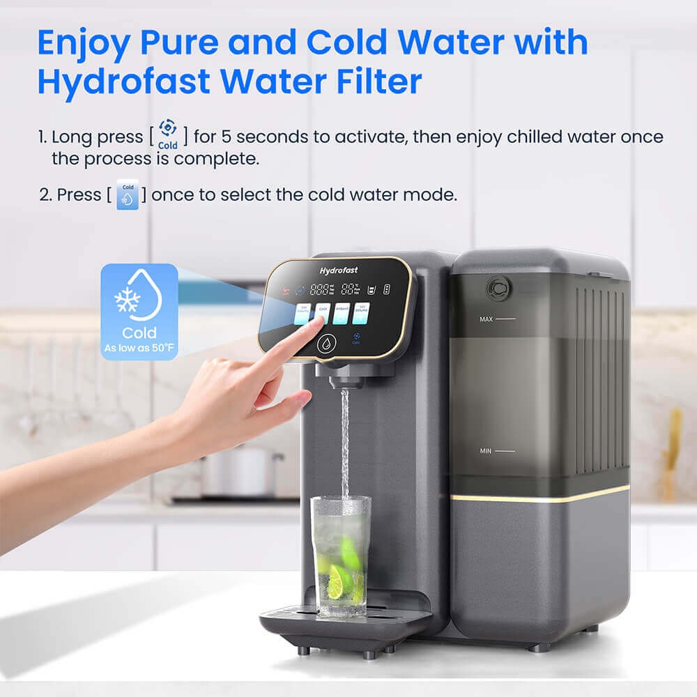 Hydrofast C100 Water Filters & 41-100.4°F Countertop Reverse Osmosis System,