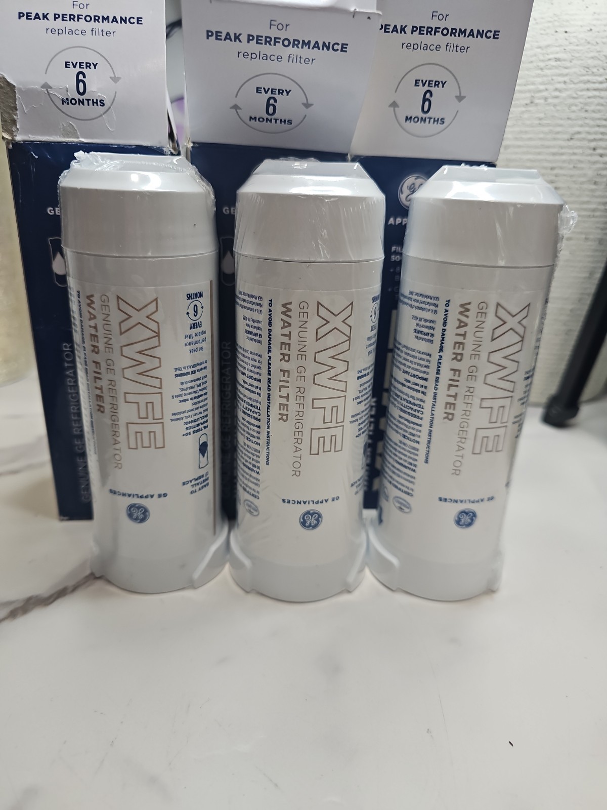 Lot Of 3 NEW GE XWFE Refrigerator Water Filter NO RFID Chip – SEALED Read