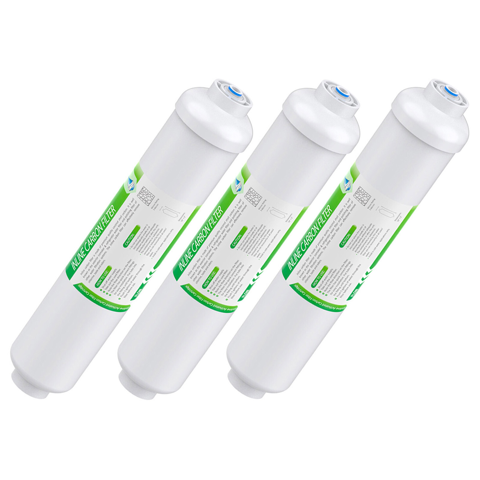 3 Pack 10″ T33 Inline Post Carbon Water Filter for 5-Stage RO Reverse Osmosis