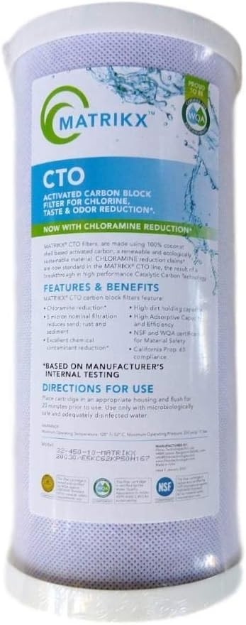 Matrikx 32-450-10-MATRIKX CTO 5-Micron 4.5″x10″ Chlorine/Taste/Odor