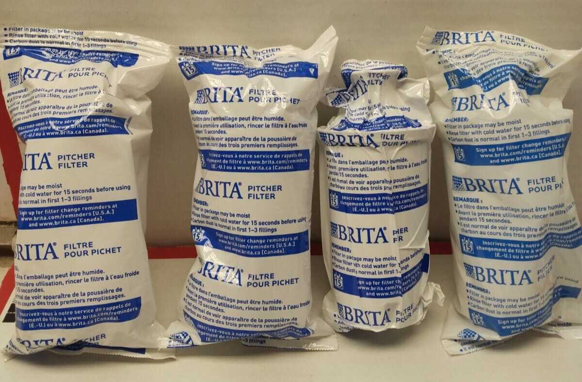 NEW Brita Water Filter Pitcher Advanced Replacement Filters 4 Count Pack