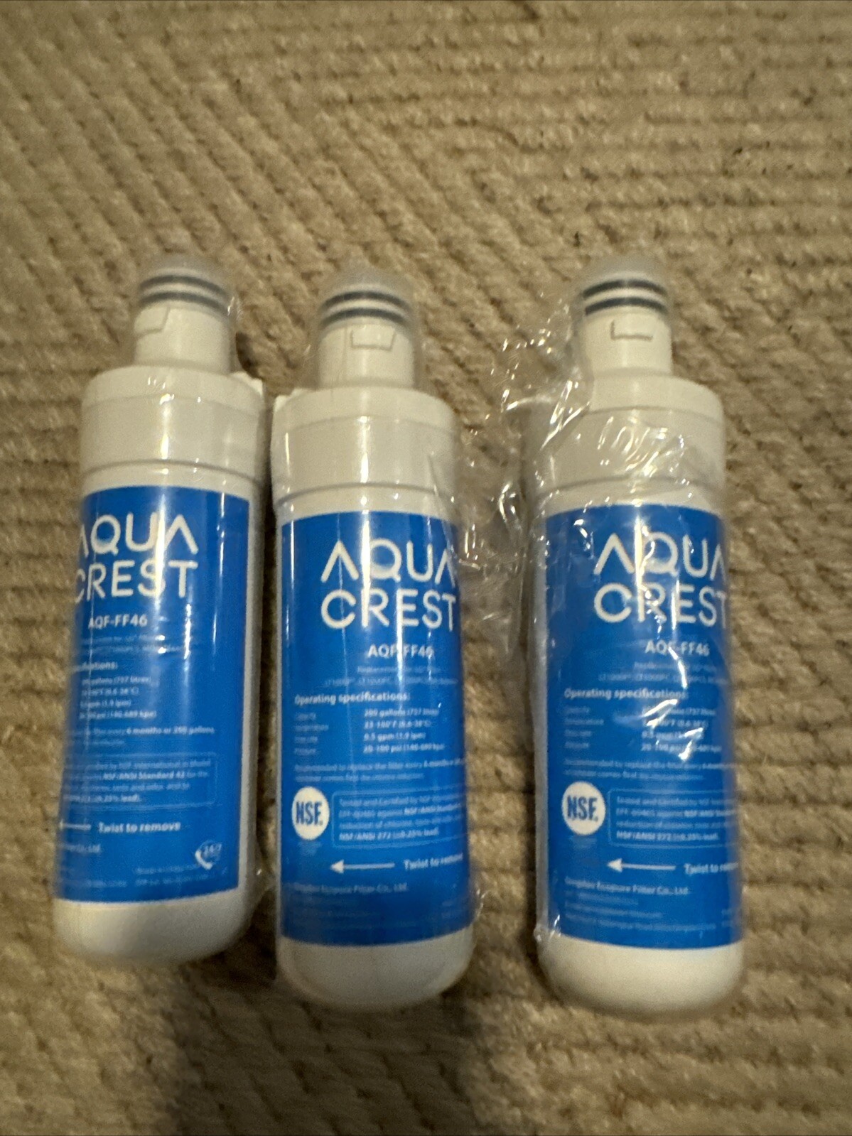 1 Aqua Crest AQF-FF46 NSF Certified Refrigerator Water Filter-Sealed For LT1000P