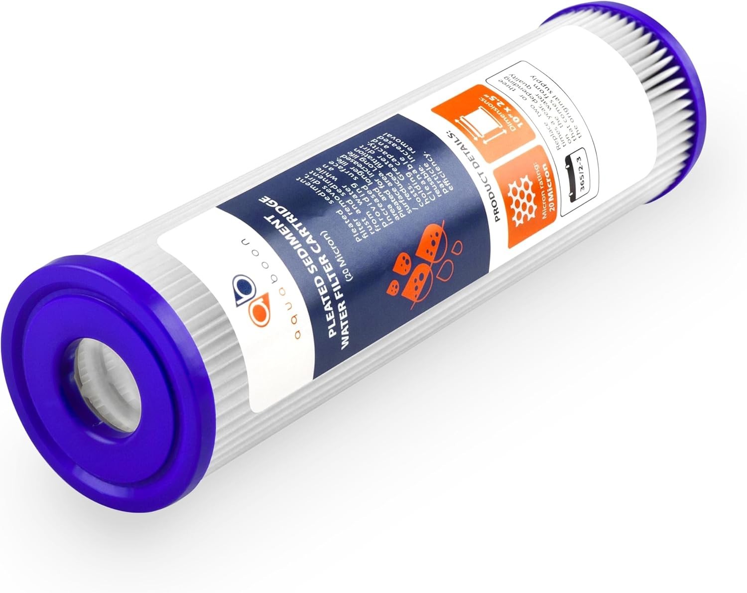 Pleated Sediment Water Filter 10 Inch 2.5 Inch Polyester for Home Filtration