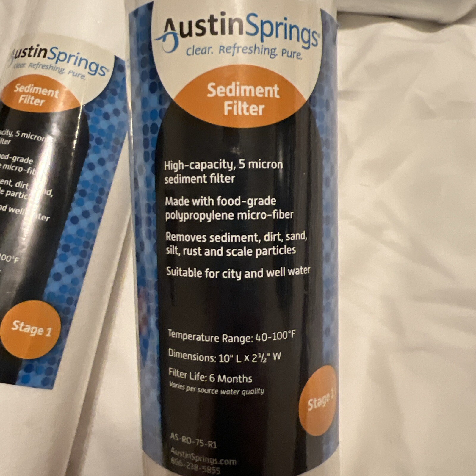 AUSTIN SPRING 2 Packs Sediment Filter & AS-RO-75 Carbon Filter