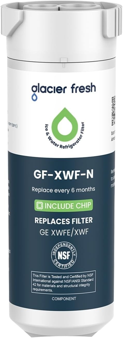 GLACIER FRESH Refrigerator Water Filter Replacement with Chip for GE XWF XWFE