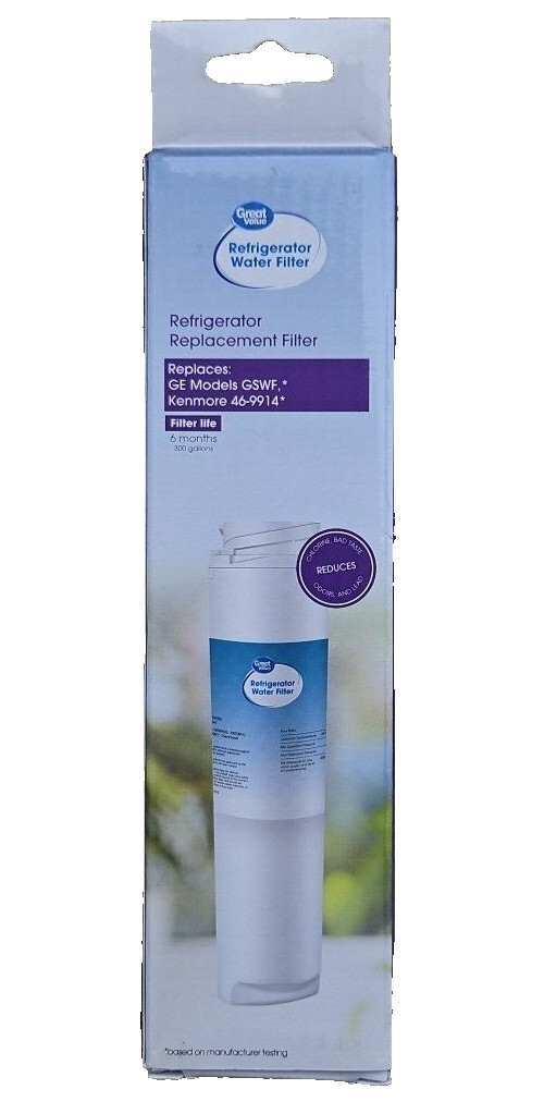 Great Value Refrigerator Replacement Water Filter for GE GSWF & Kenmore 46-9914