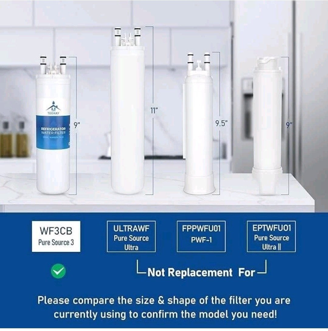 TEEHAY Refrigerator Water Filter Model TH-04 Sealed2 Pack Replacement WF3CB