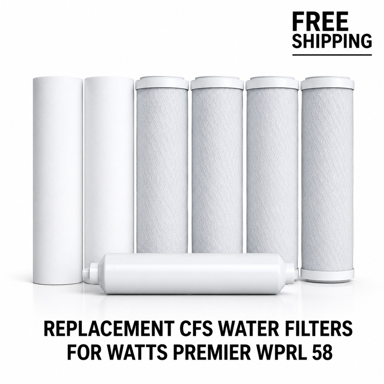 7 Pack RO Filter Kit 5 Stage Replacement for Watts Premier WPRL-58