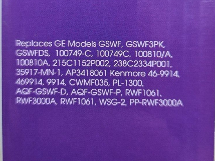 Great Value Refrigerator Replacement Water Filter for GE GSWF & Kenmore 46-9914