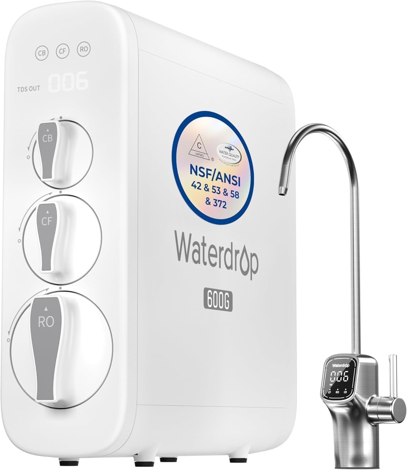 G3P600 Reverse Osmosis System, 8 Stage Tankless Reverse Osmosis Water Filter, NS
