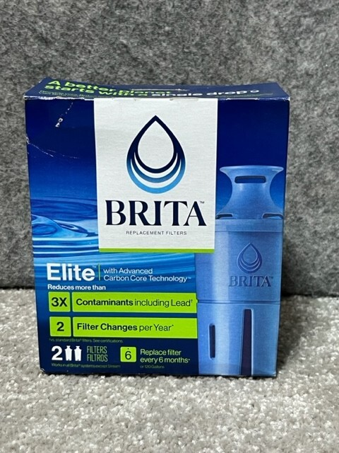2 Count Brita Elite Replacement Filters for Pitchers Dispensers Blue