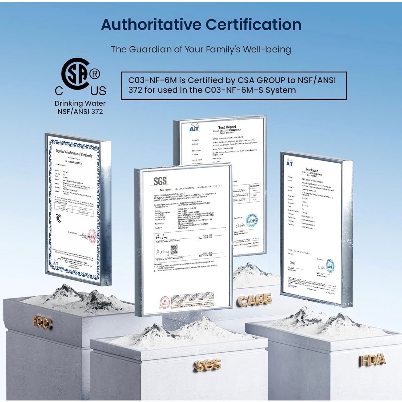 GLACIER FRESH C03 Coolon Countertop Cold Water Purifier Zero Wastewater System