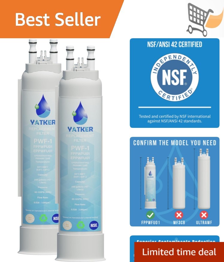 Water Filter Replacement for Frigidaire NSF Certified 2 Pack Carbon Fiber