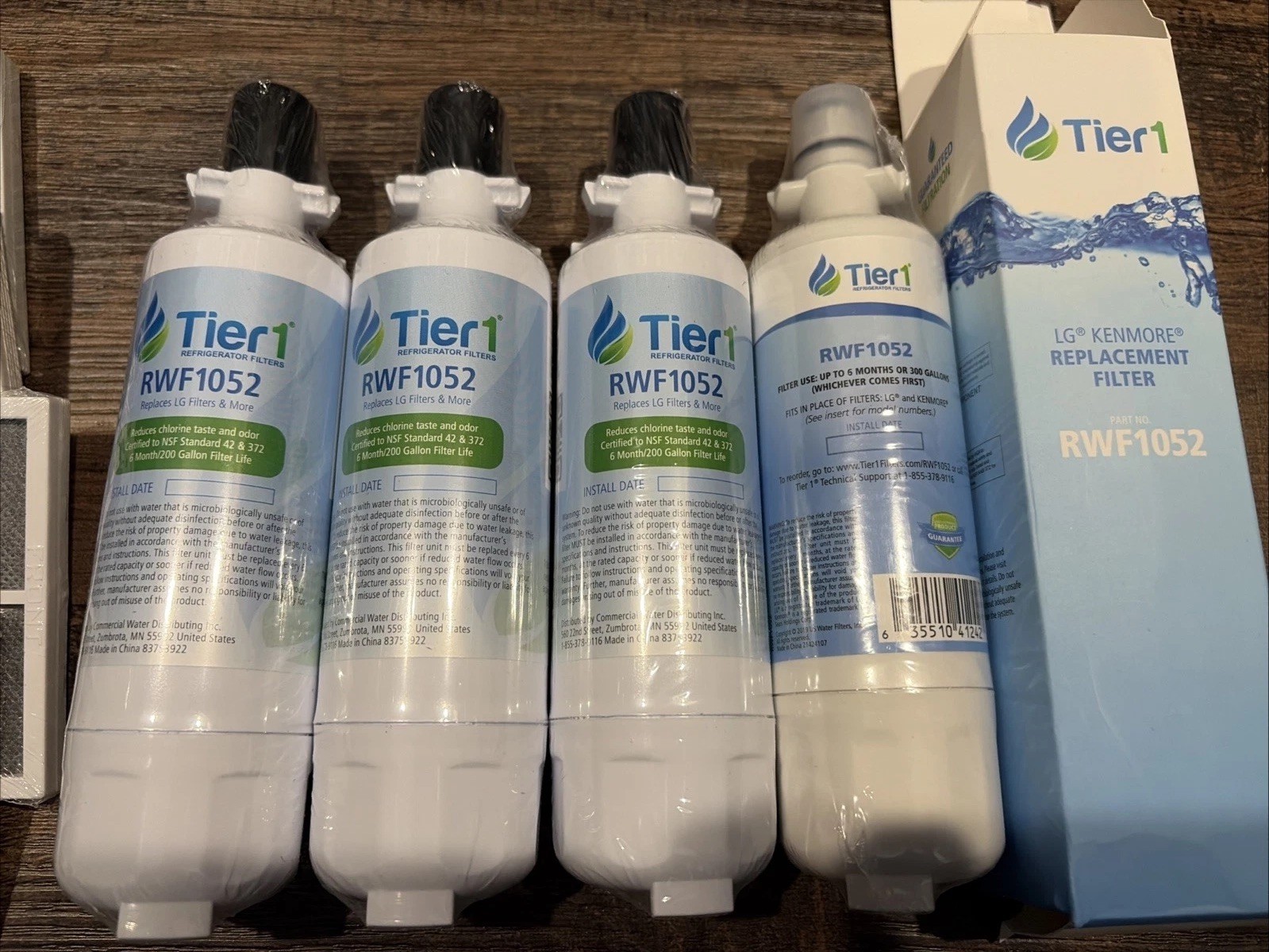 tier1 refrigerator water filters RWF1052 replaces LG KENMORE +4 air filters NWT