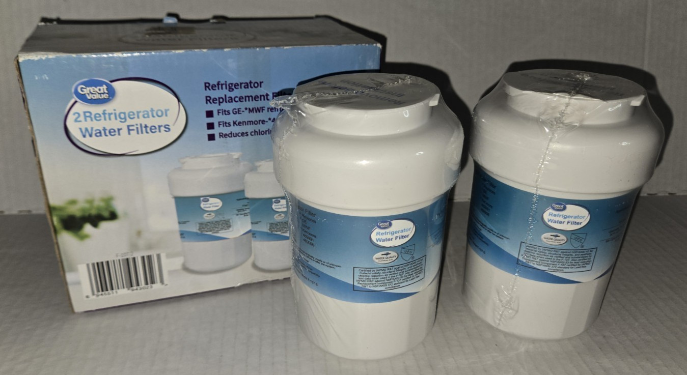 *NEW* Great Value Refrigerator Replacement Filters 2 Pack, for GE Kenmore SEALED