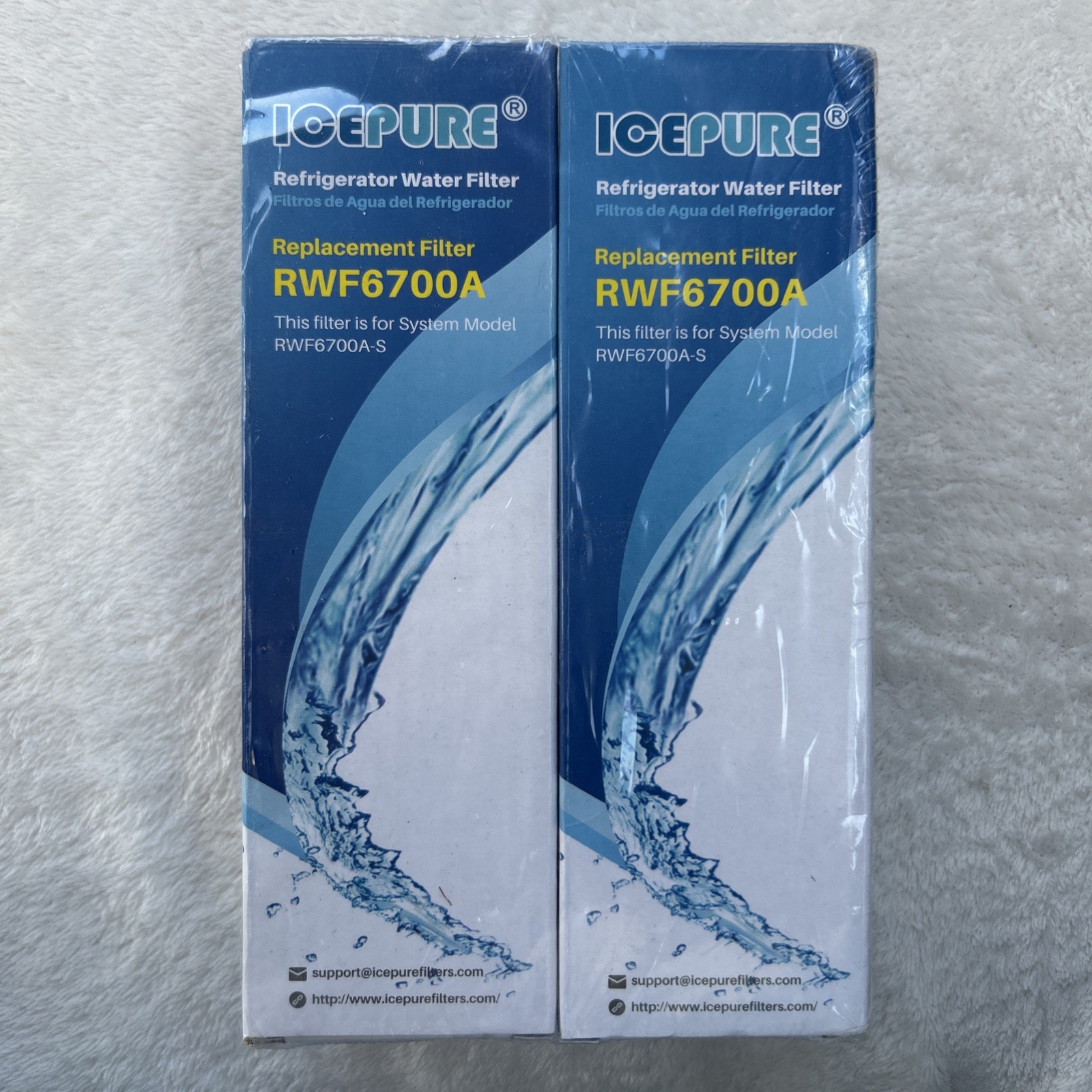 2x IcePure RWF6700A Water Filter for Multiple Refrigerators- White