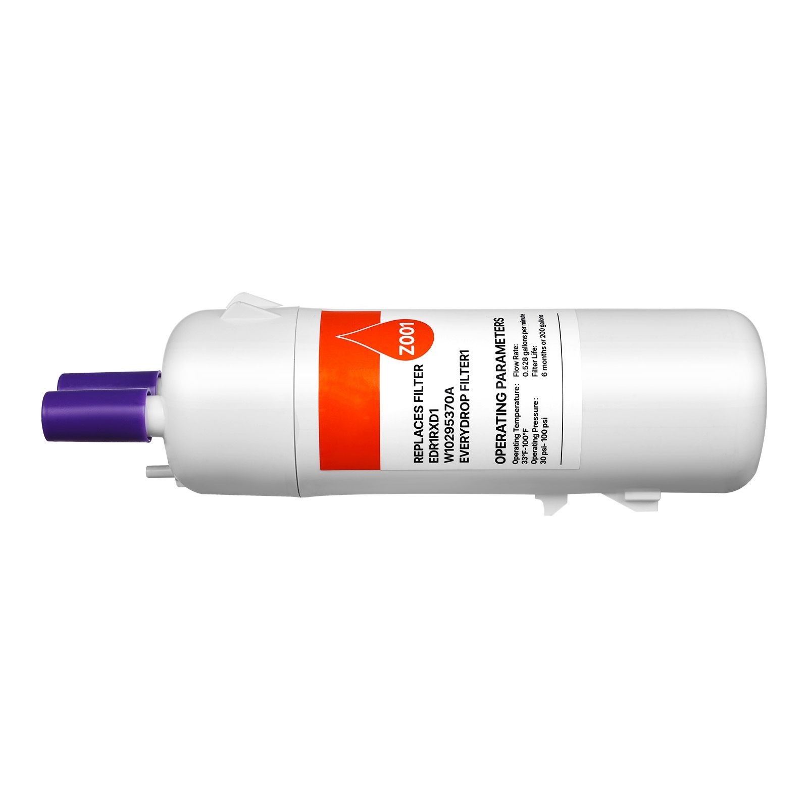 Refrigerator Water Filter 200 Gal Carbon Block Reduces Chlorine Taste & Odor