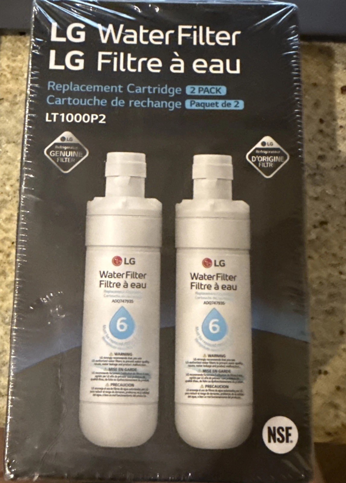 LG LT1000P2 6-Month / 200 Gallon Refrigerator Replacement Water Filter 2 Pack