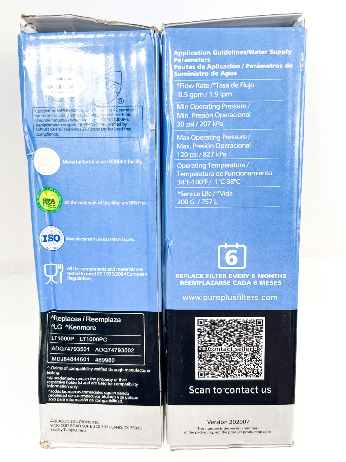 PUREPLUS REPLACEMENT FILTER – PP-LT1000P – FOR SYSTEM MODEL PP-LT1000P-S – NEW
