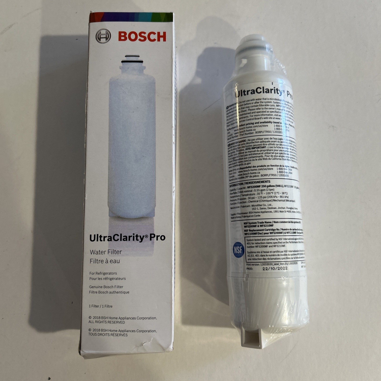 Bosch Ultra Clarity Pro Refrigerator Water Filter – White (BORPLFTR50)