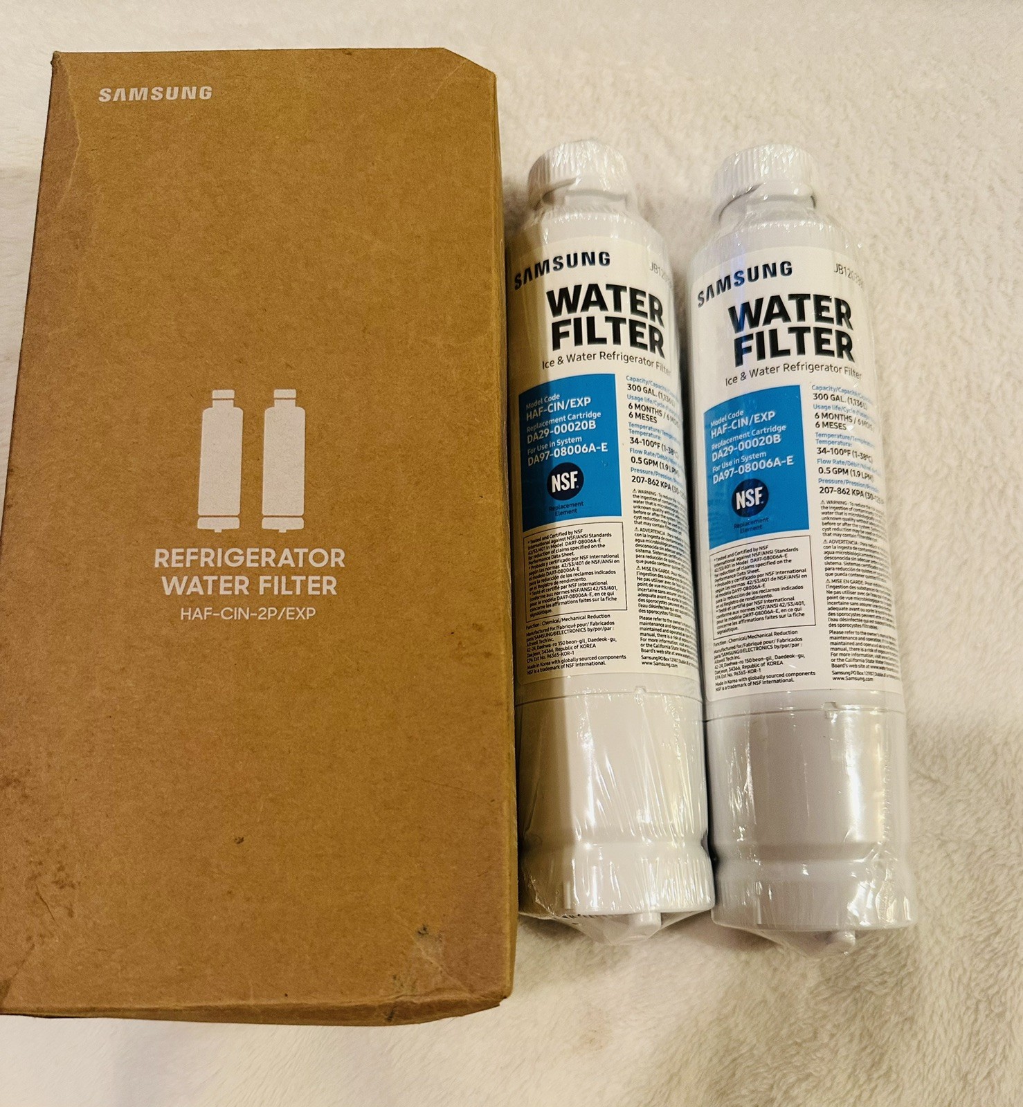 Samsung DA29-00020B Refrigerator Water Filter – 2 Pack