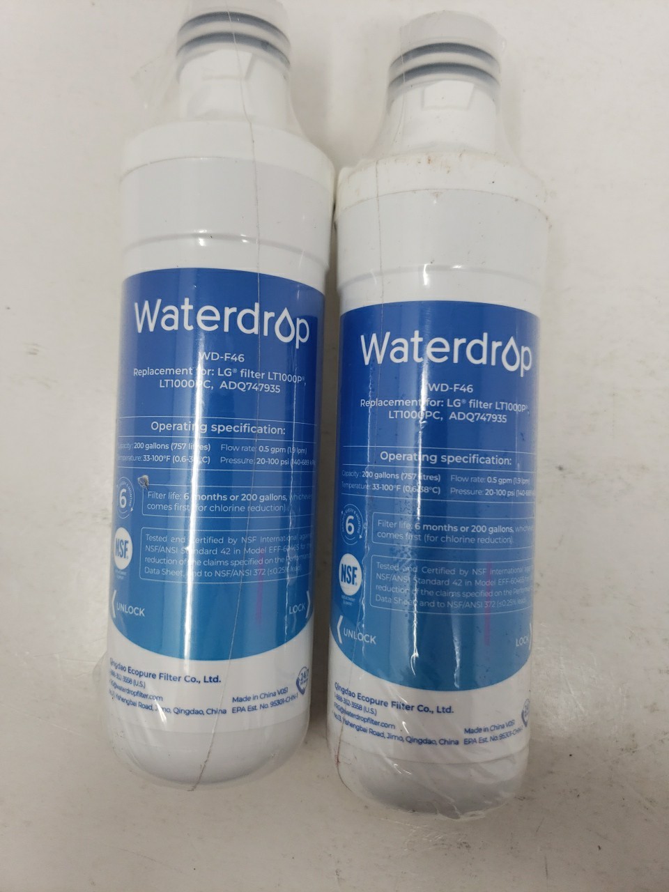 2 Waterdrop WD-F46 Water Filters
