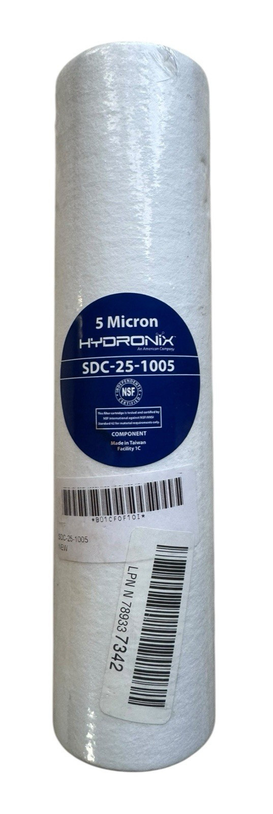 Hydronix 5 Micron SDC-25-1005 Sediment Filter NSF Certified – 1 Count