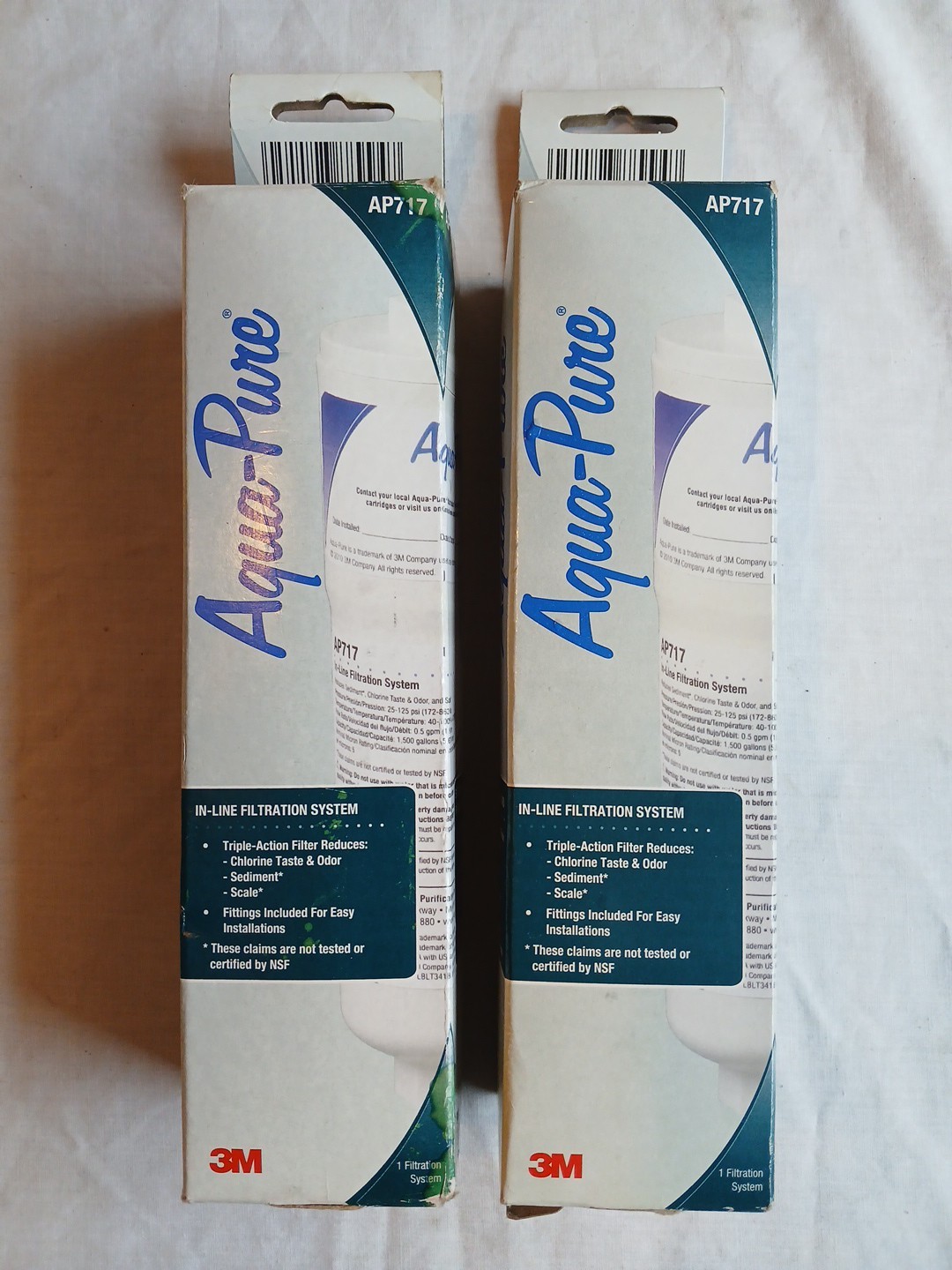 Genuine 3M Lot 2 Aqua Pure AP717 Water Filtration In Line Replacement 2 Filters