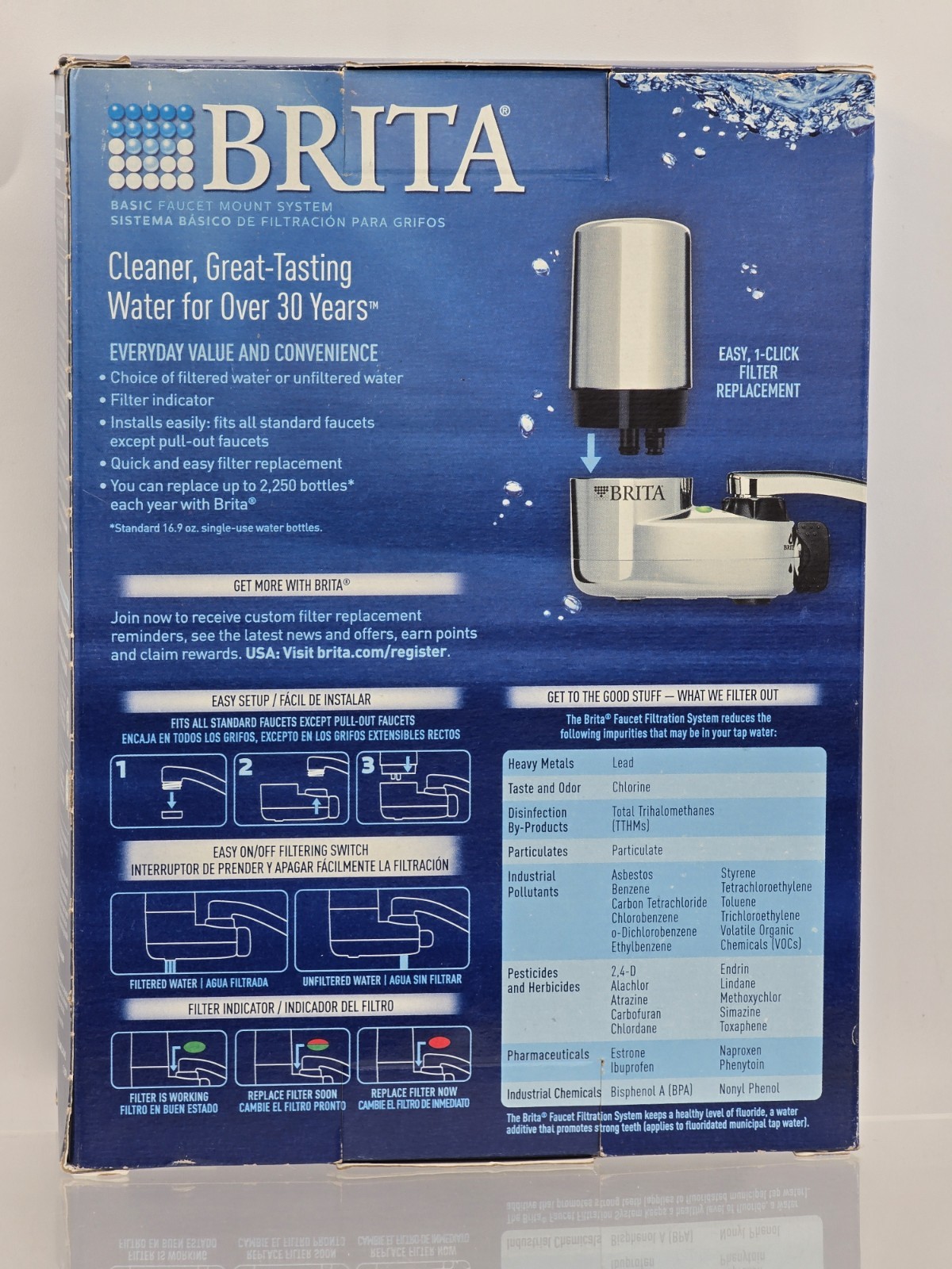 NEW Brita 35618 On Tap Faucet Mount 1 Liter Water Chrome Filter System SAFF-100