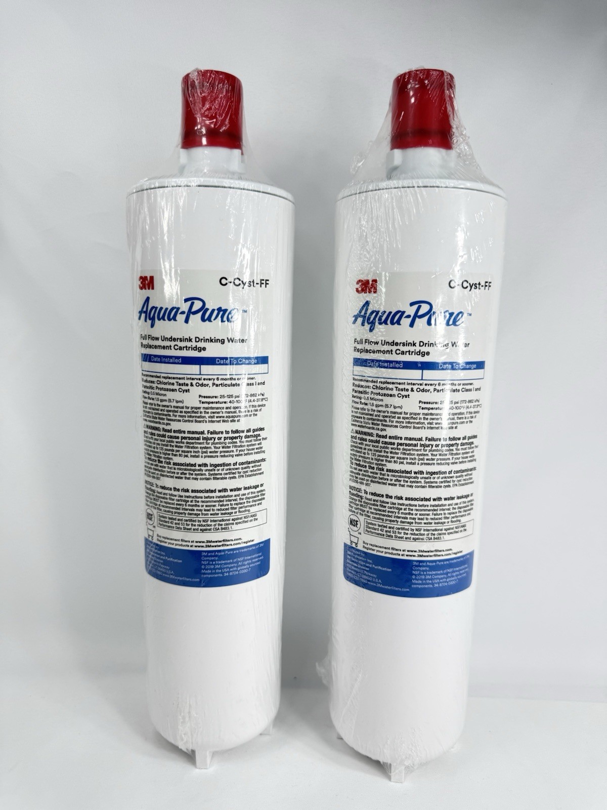 3M Aqua-Pure 2PACK C-Cyst-FF Cysts Scale Under sink Drinking Water Filter